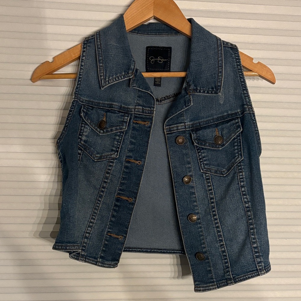 Jessica Simpson Blue Denim Vest
